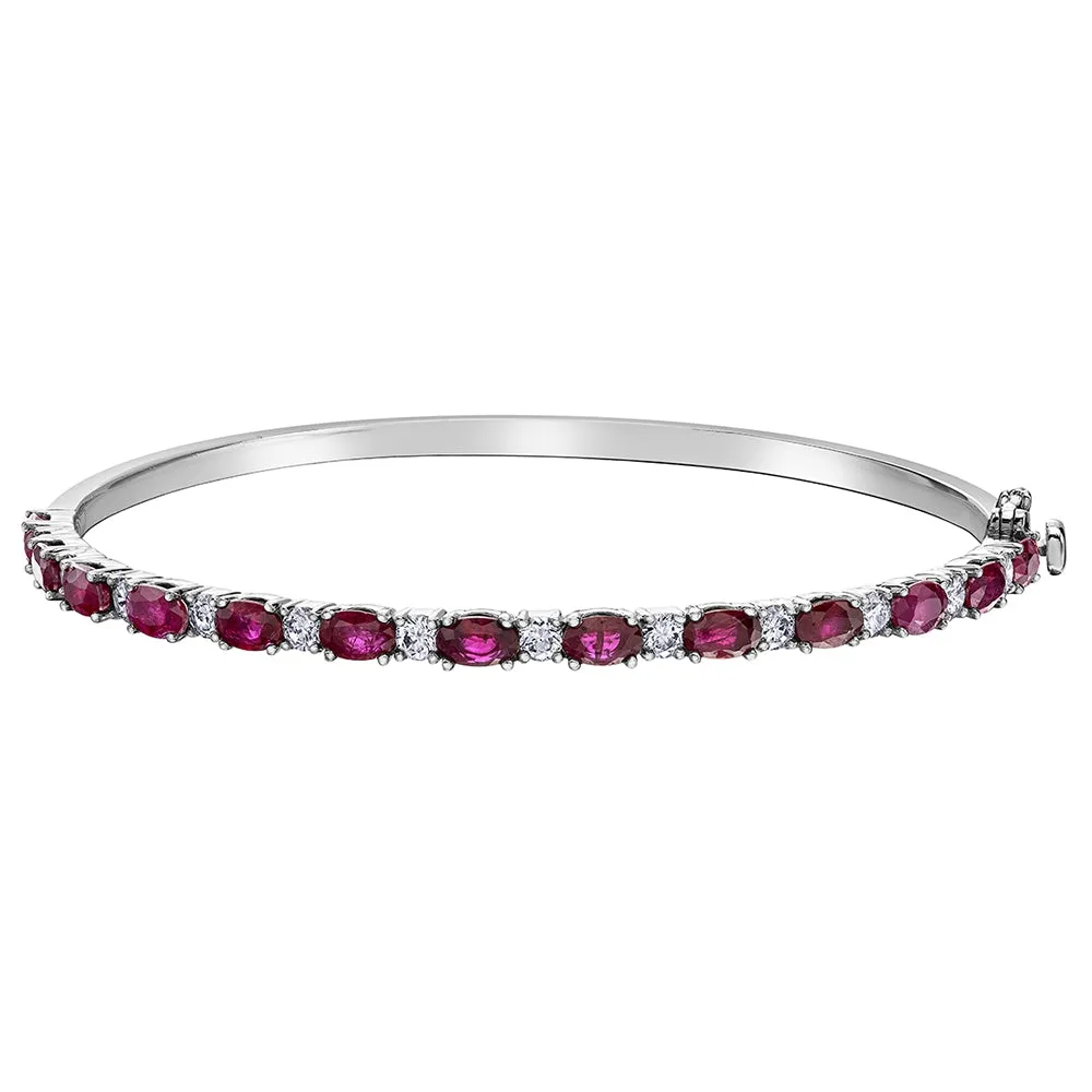 Gemstone and Canadian Diamond Bangle Bracelet