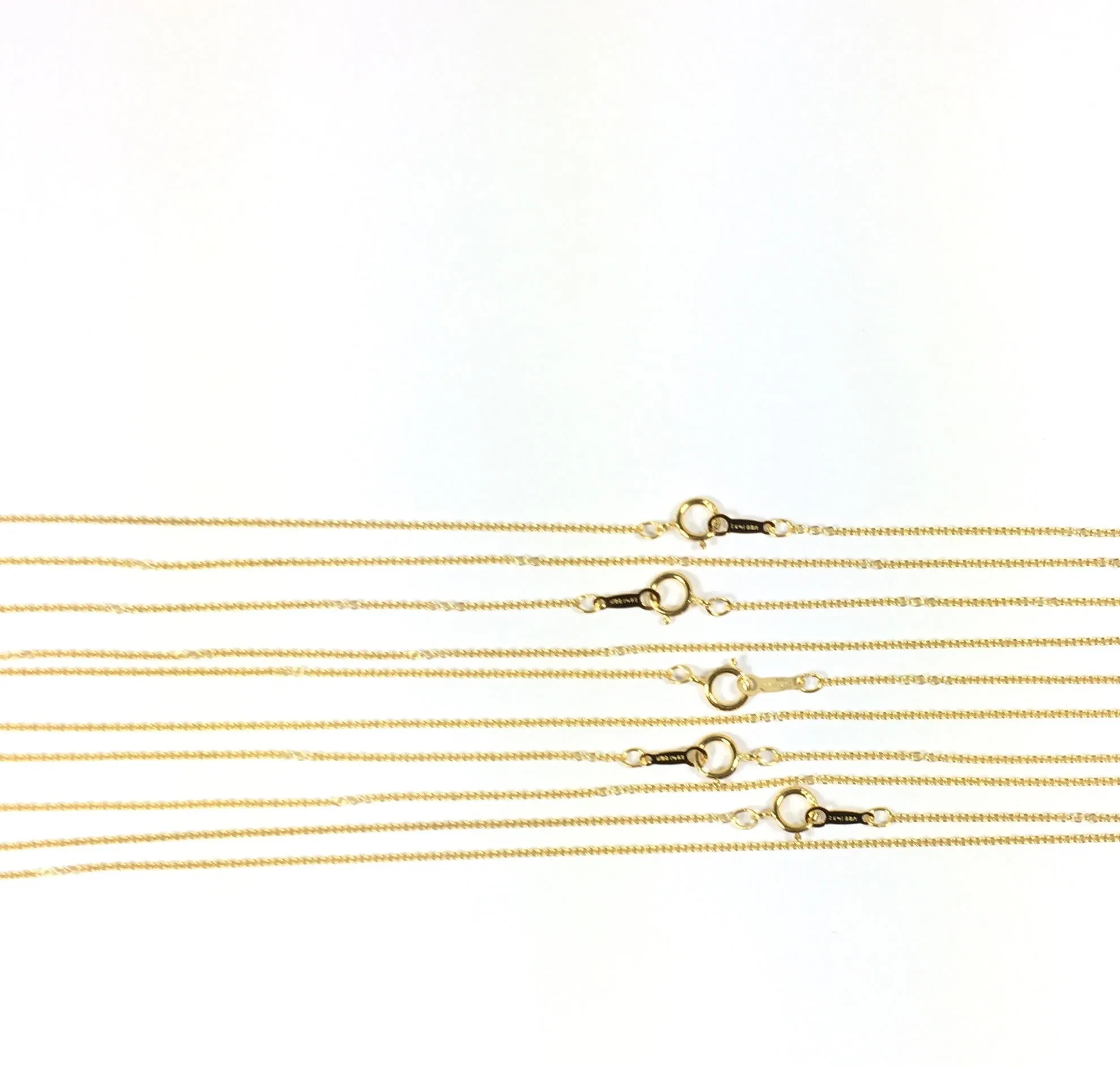 Gold filled 14k, minimalist chain, bridesmaid gift, Yellow gold, 1.1 mm fine cable, 18 inches, spring clasp, sturdy construction, 5 pack