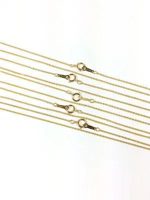 Gold filled 14k, minimalist chain, bridesmaid gift, Yellow gold, 1.1 mm fine cable, 18 inches, spring clasp, sturdy construction, 5 pack