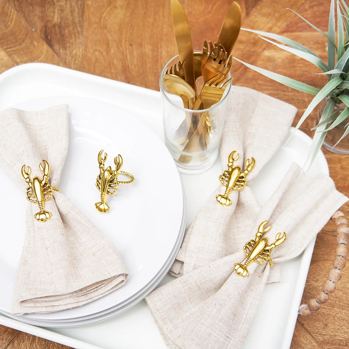 Gold Lobster Napkin Ring, Set of 4