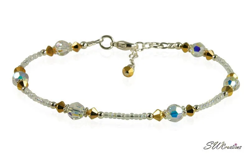 Golden Dream Crystal Beaded Anklet