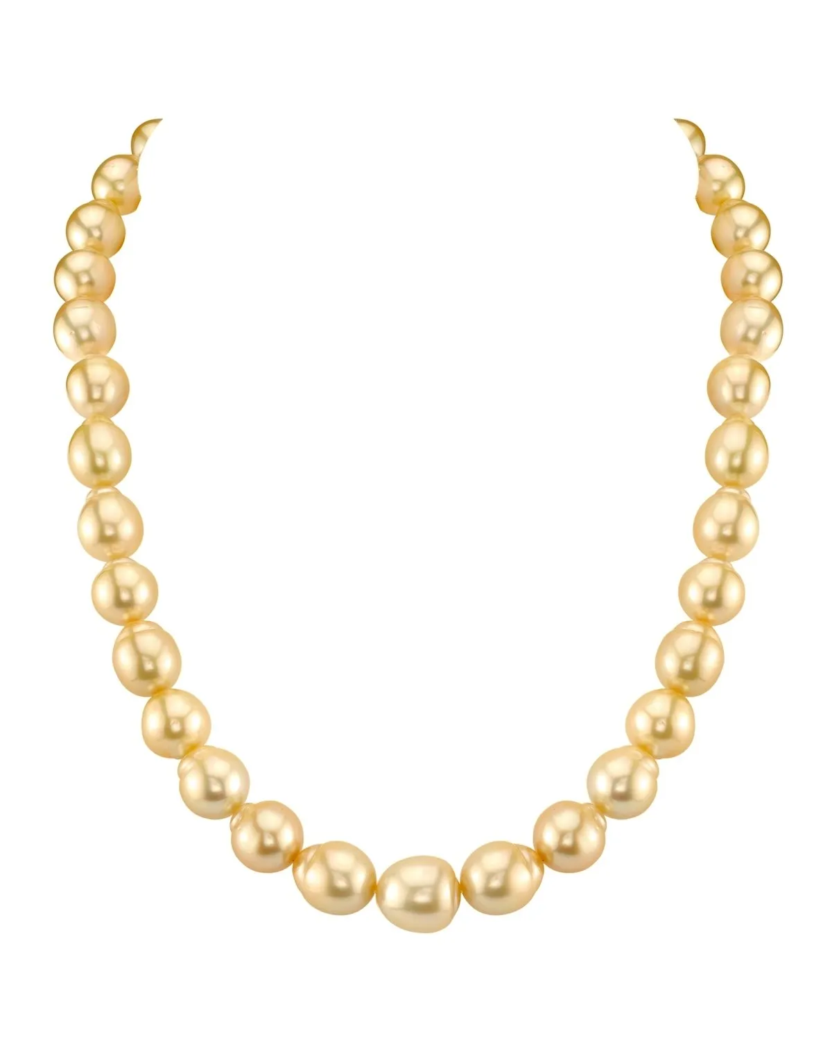 Golden South Sea Baroque Pearl Necklace, 10.0-12.0mm  - AAA Quality