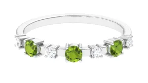 Half Eternity Ring with Peridot and Diamond