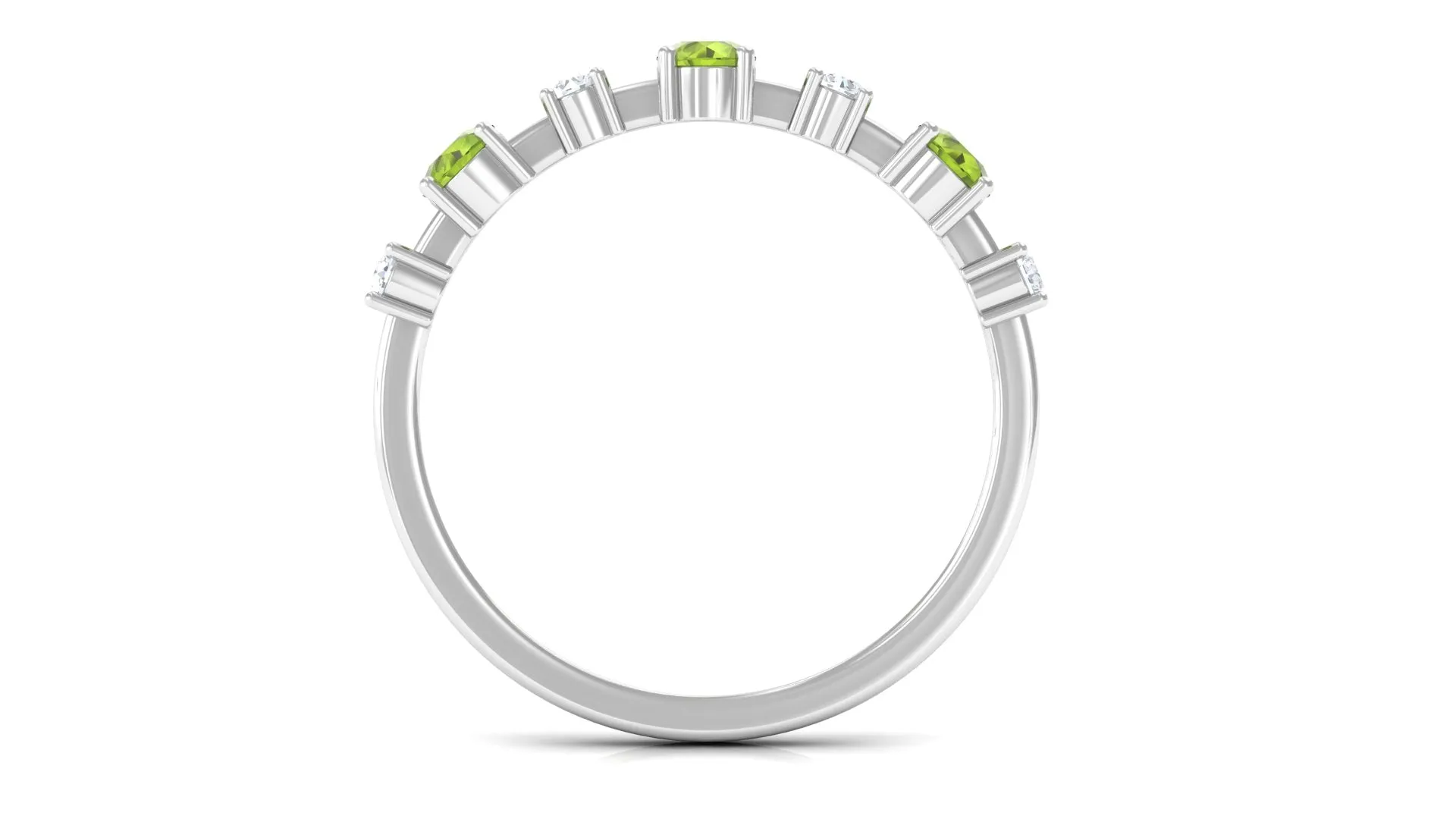 Half Eternity Ring with Peridot and Diamond