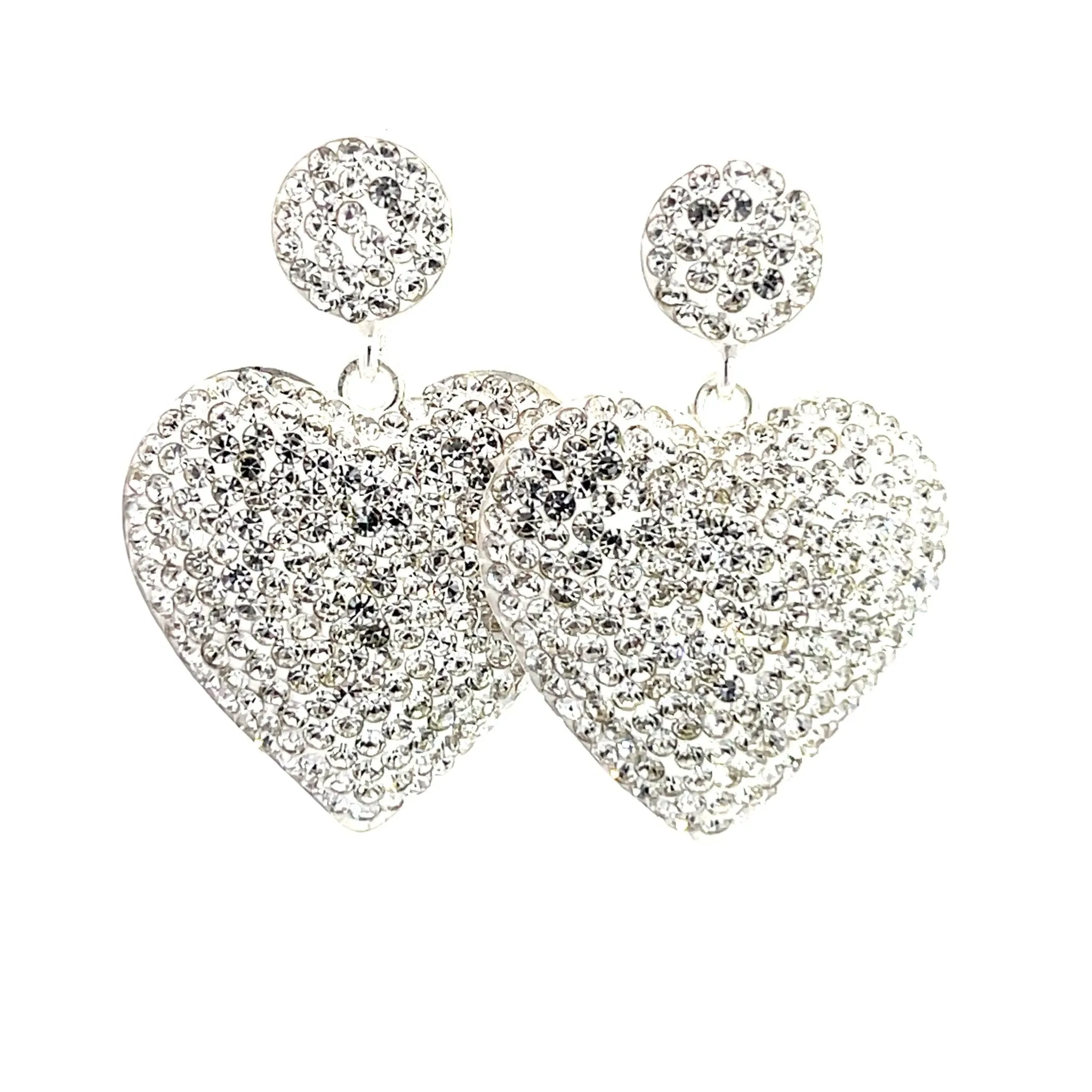 Heart Crystal 925 Sterling Silver Earrings