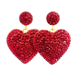 Heart Crystal 925 Sterling Silver Earrings