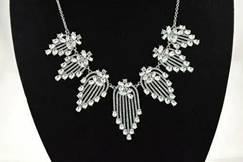 I.N.C. INC International Concepts Silver-Tone Crystal Statement Necklace, 17  