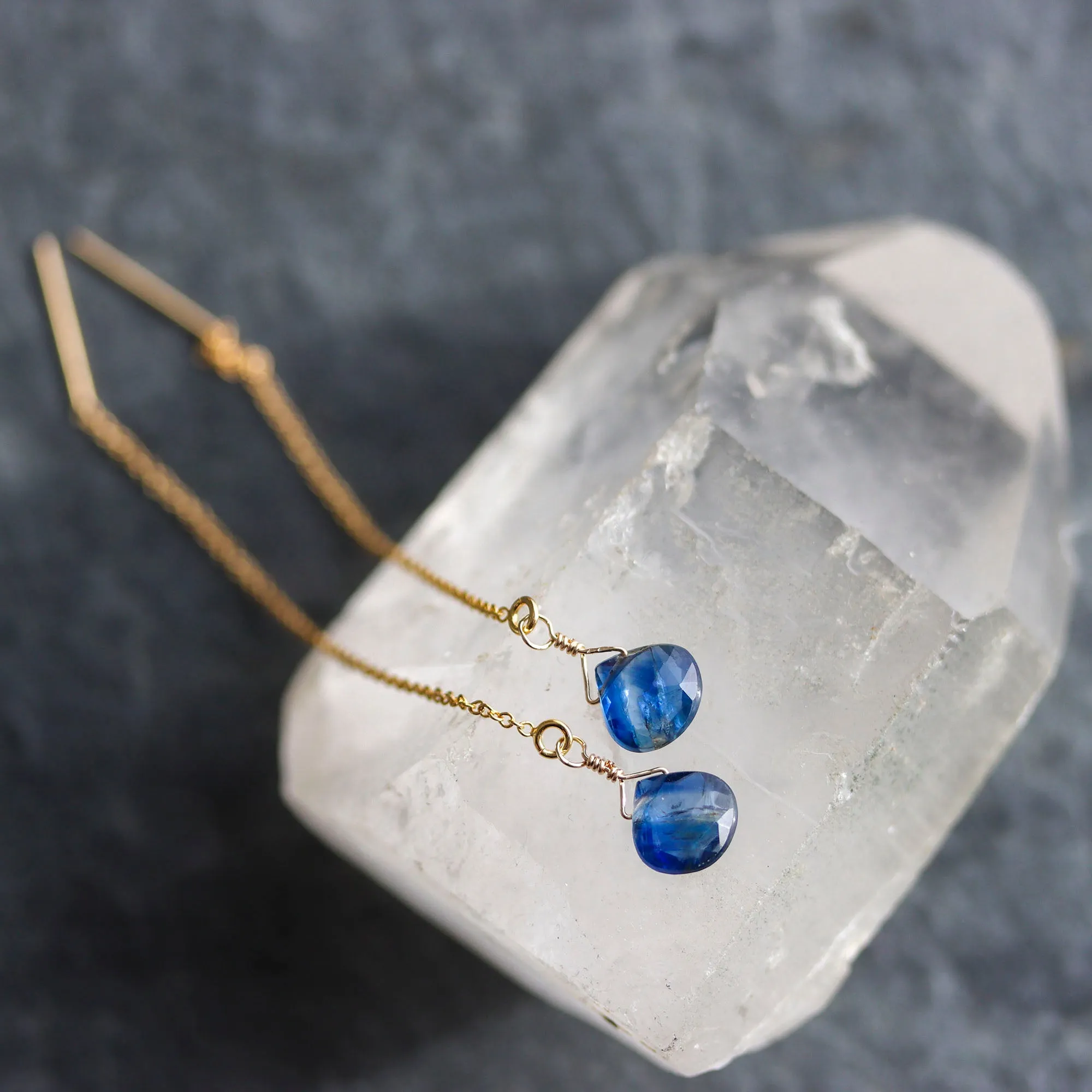 Kyanite Threader Earrings