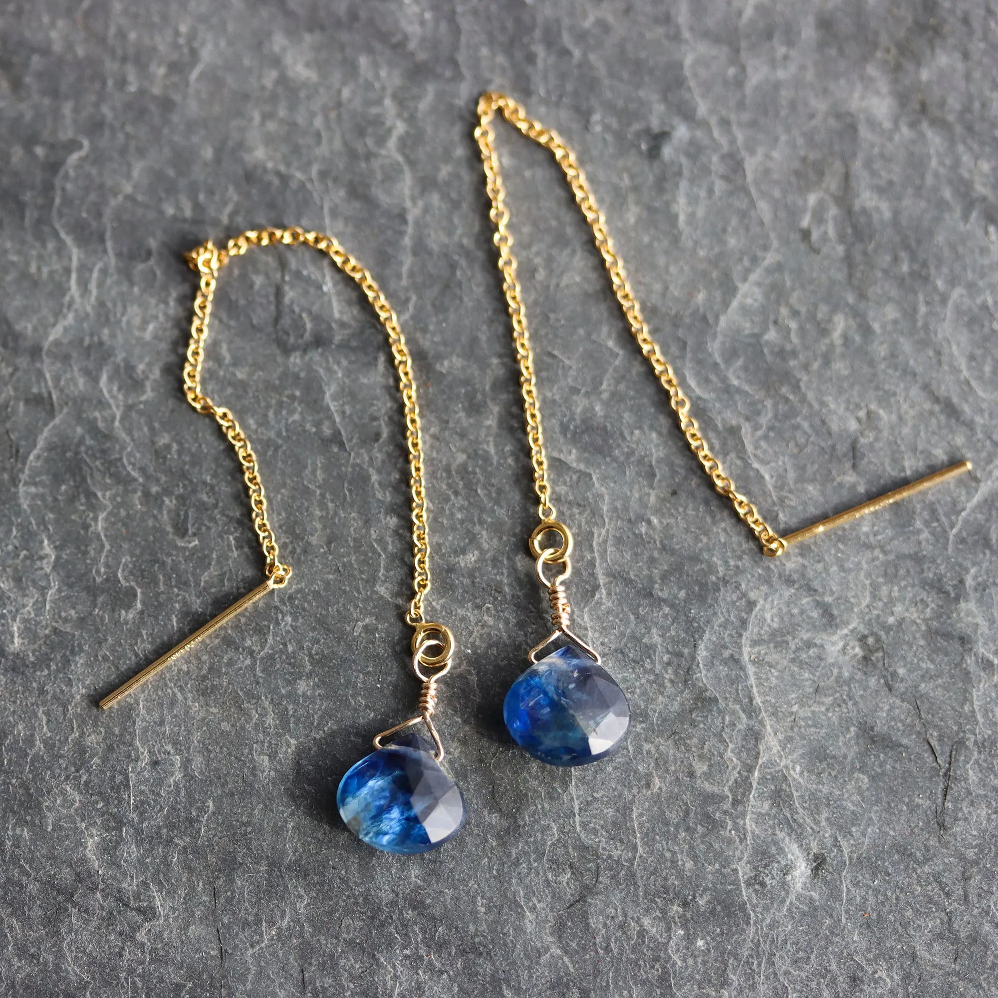 Kyanite Threader Earrings