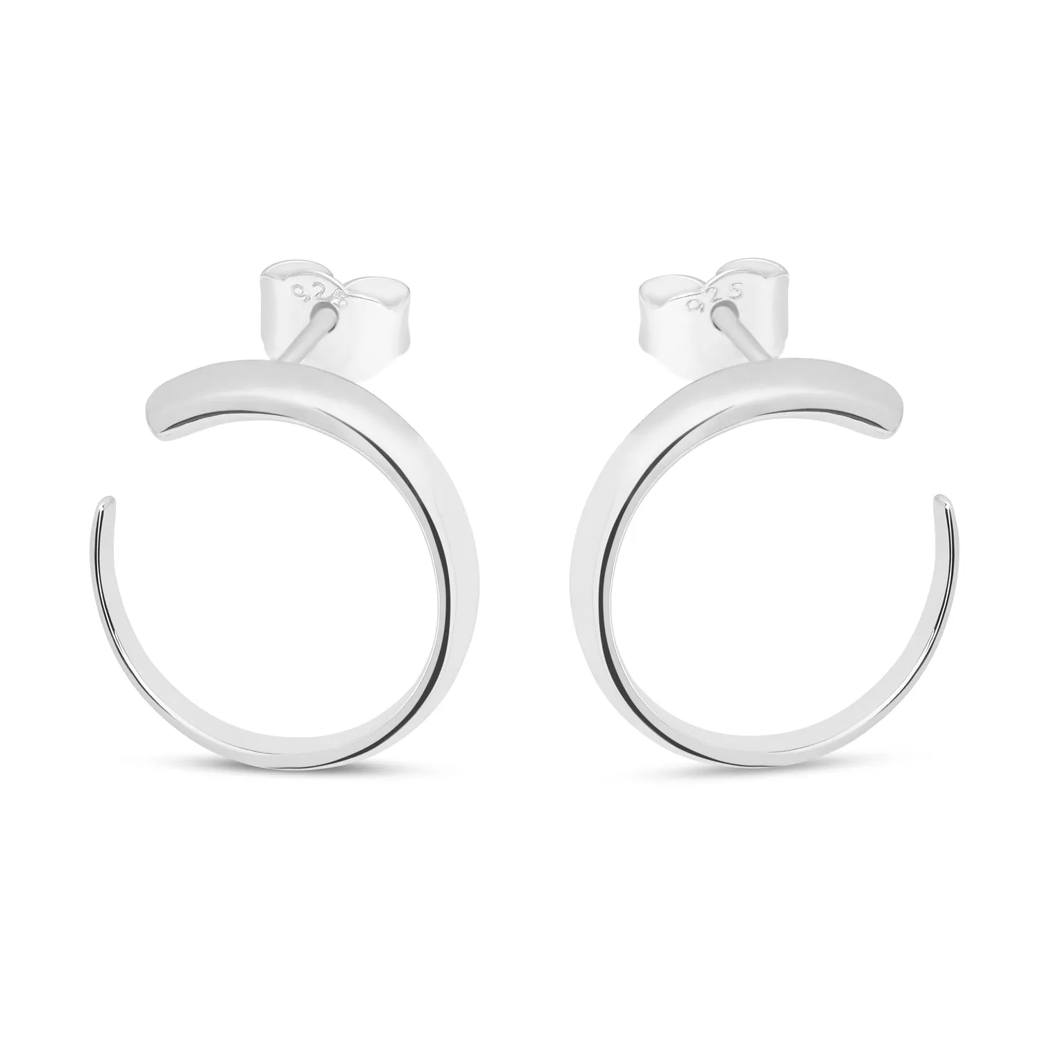 Large Luna Stud Earrings in Sterling Silver