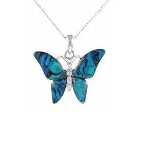 Lila Jewellery 16" Paua Shell Butterfly Pendant