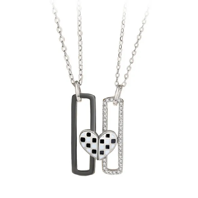 Magnetic Hearts Couple Necklaces Set for 2