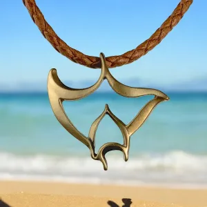 Manta Ray Necklace for Women and Men- Bronze Stingray Necklace for Women, Bronze Stingray Pendant, Stingray Jewelry, Manta Ray Pendant, Scuba Jewelry