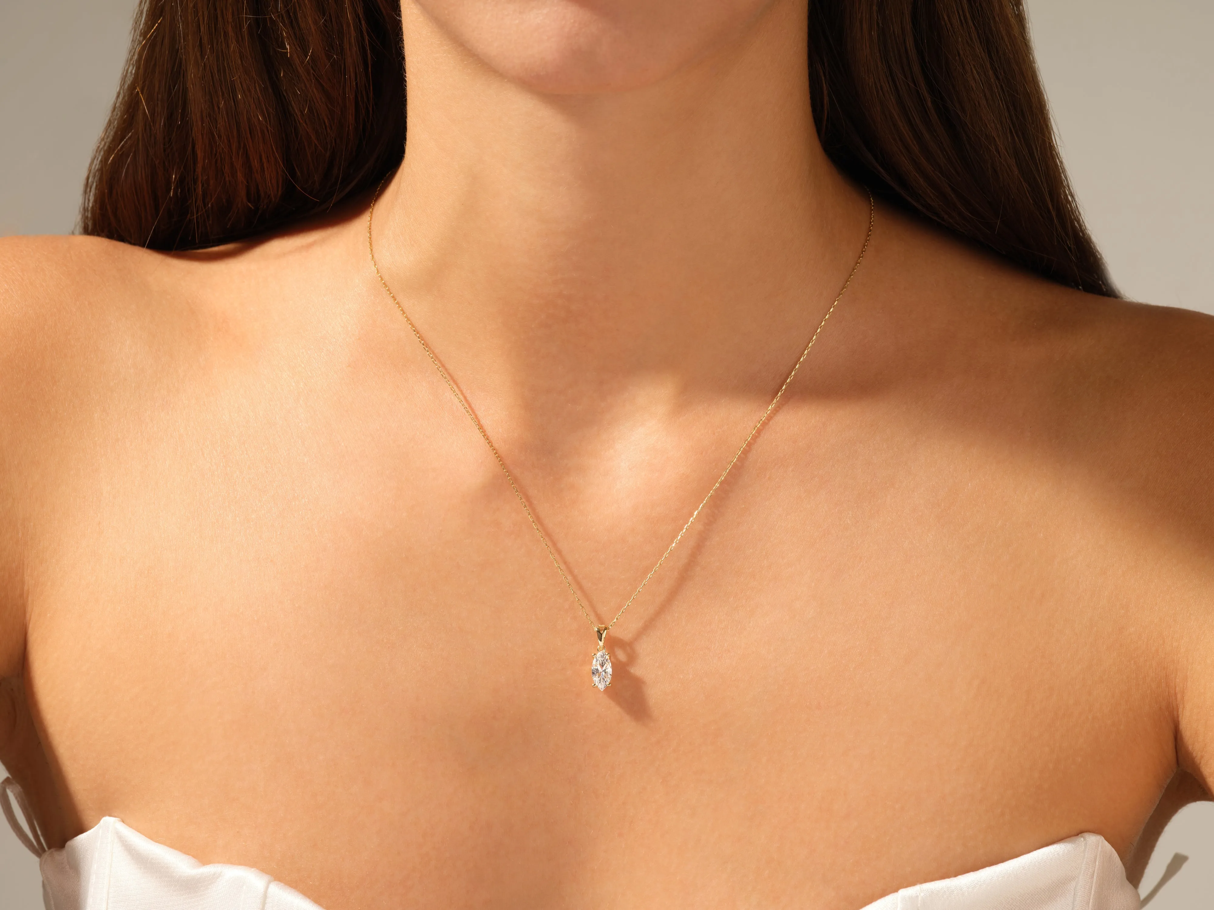 Marquise Cut Moissanite Solitaire Pendant (1.00 CT)