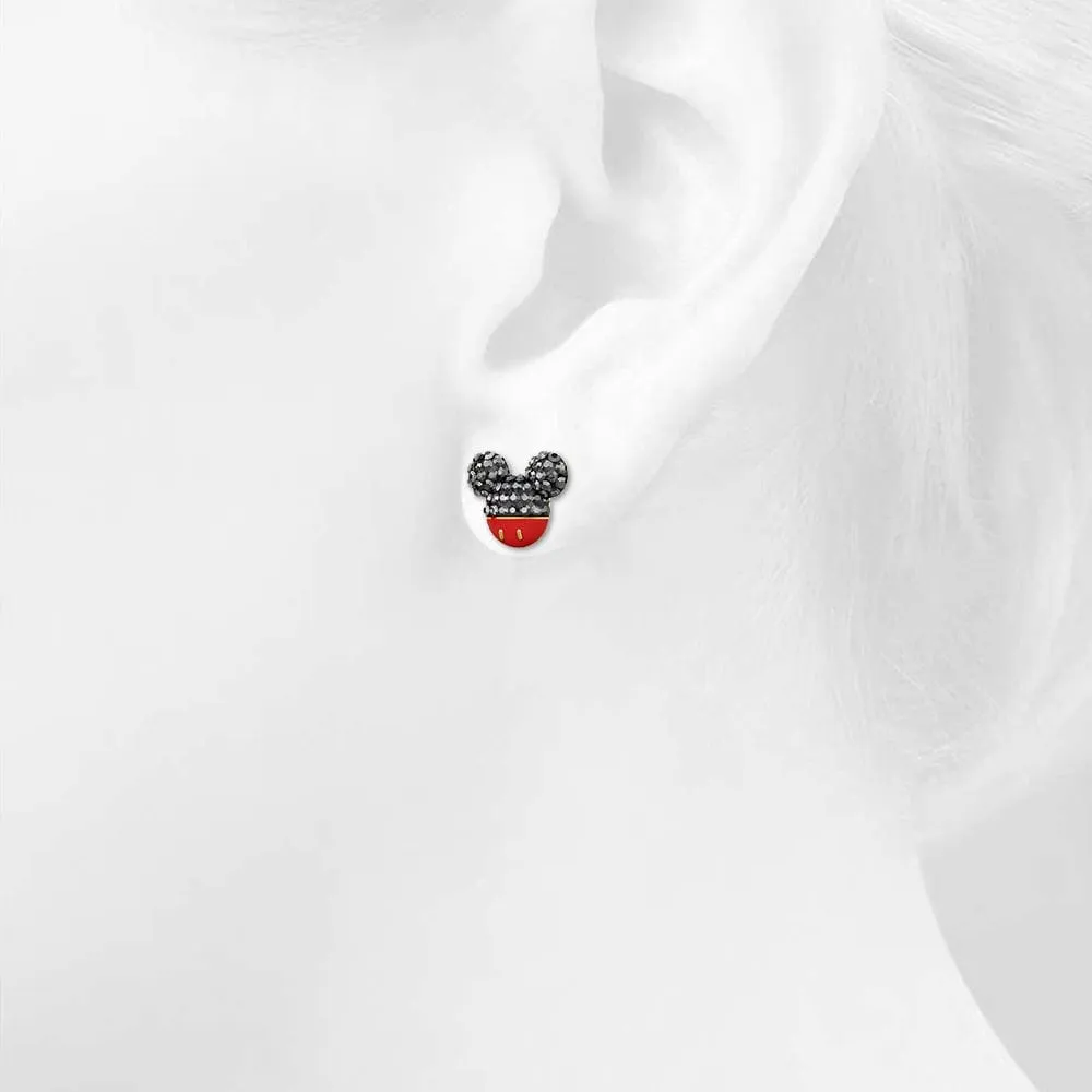 Mickey Mouse Stud Earrings Embellished with SWAROVSKI crystals in Gold