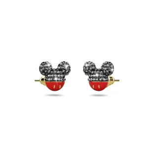 Mickey Mouse Stud Earrings Embellished with SWAROVSKI crystals in Gold