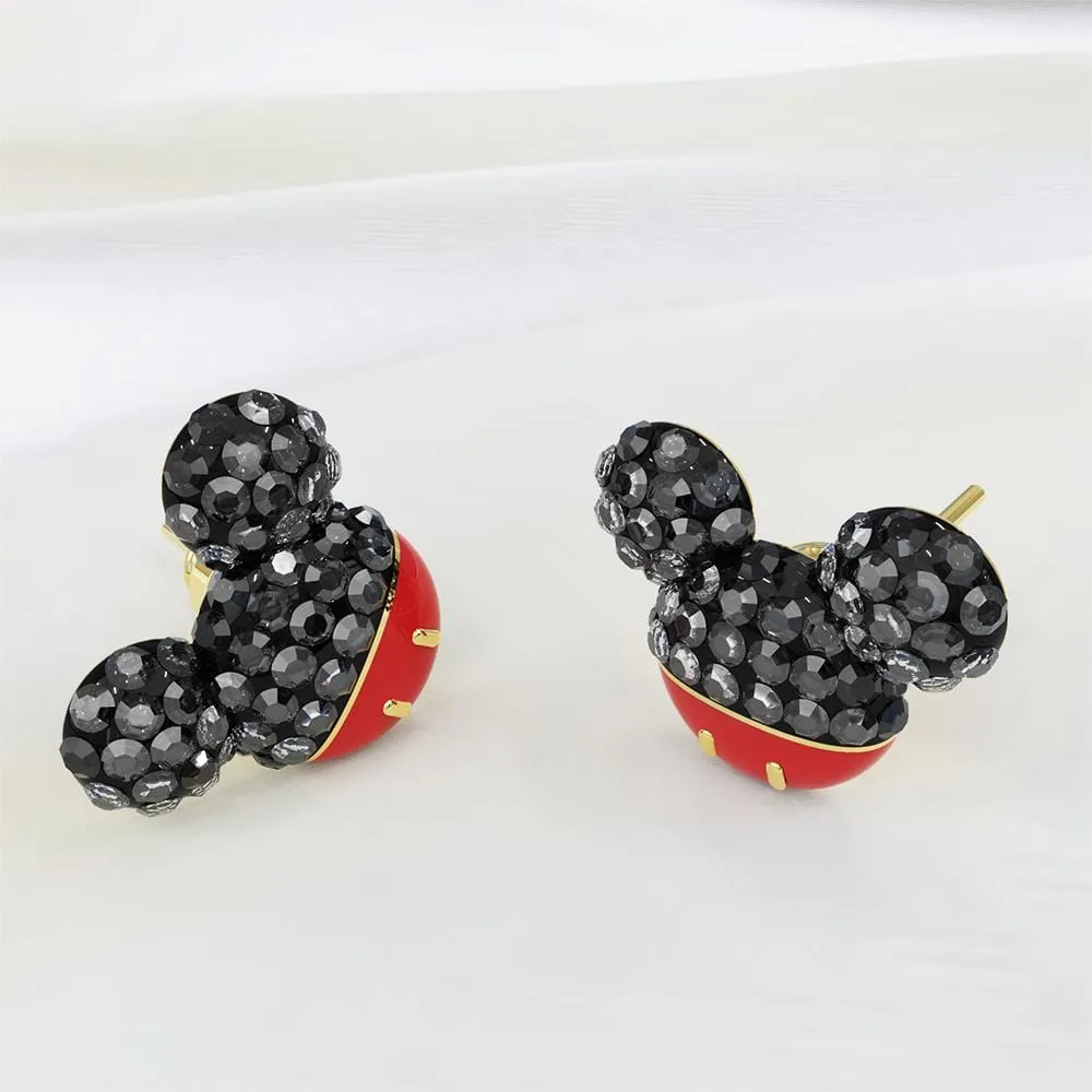 Mickey Mouse Stud Earrings Embellished with SWAROVSKI crystals in Gold