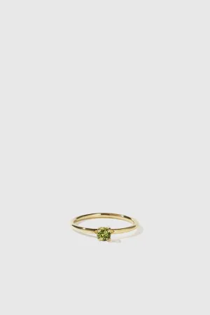 Micro Round Ring - Gold Plated / Peridot