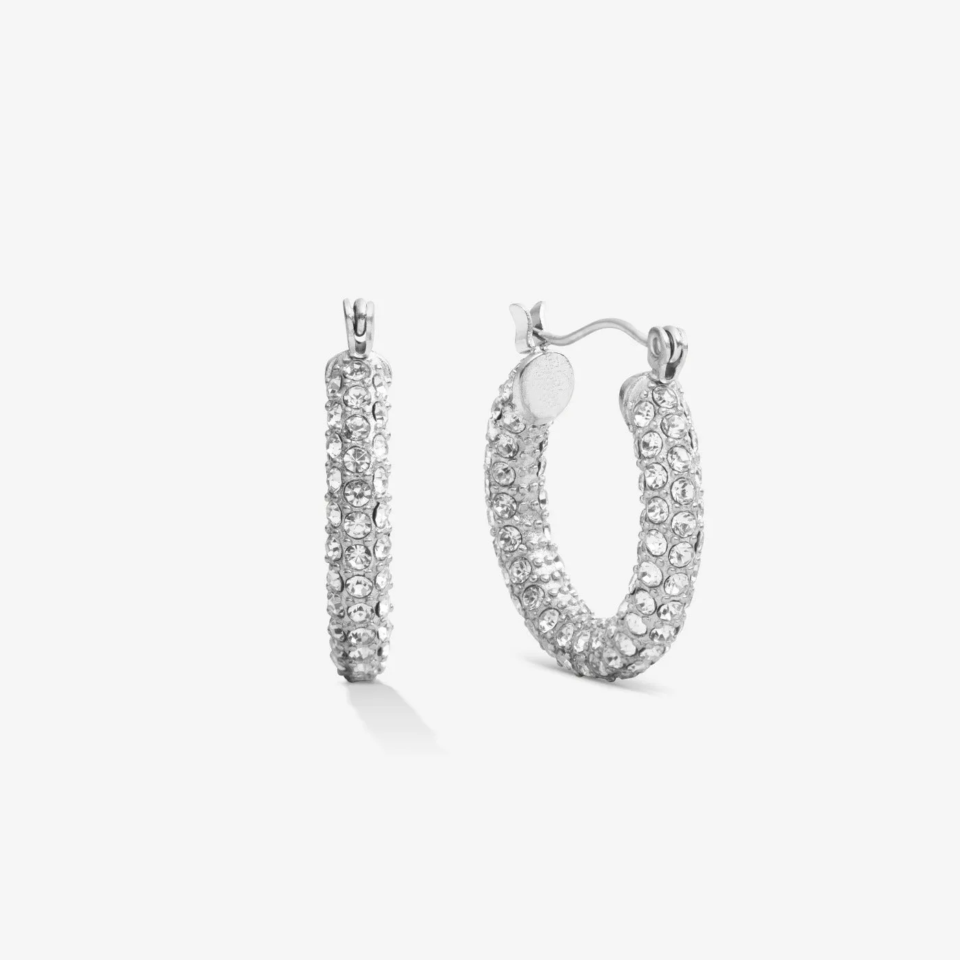 MIDI PAVÉ EARRINGS Silver