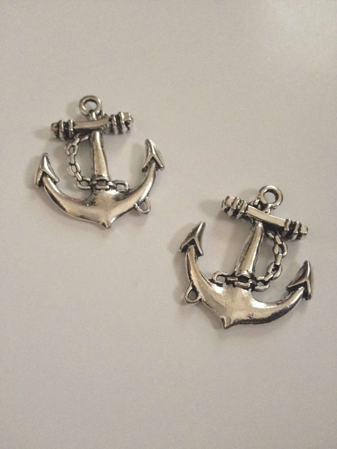 New 20 pcs Nautical Antique Silver Charm Anchor Sailboat Pendant Ship Beads Ships Charms 1AC