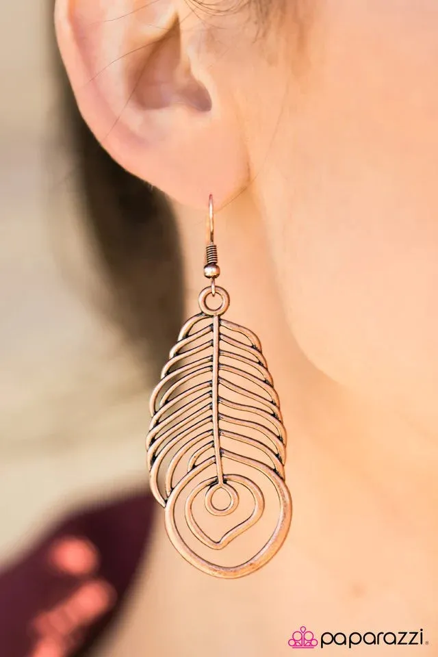 Paparazzi Earring ~ A Soaring Success - Copper