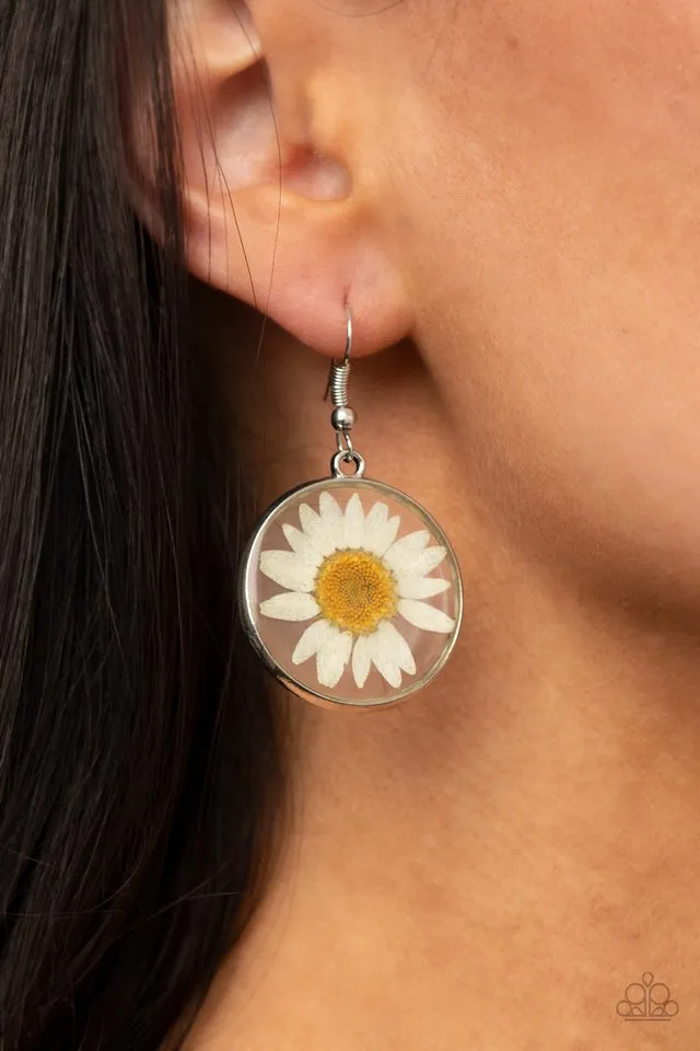 Paparazzi Earring ~ Forever Florals - White