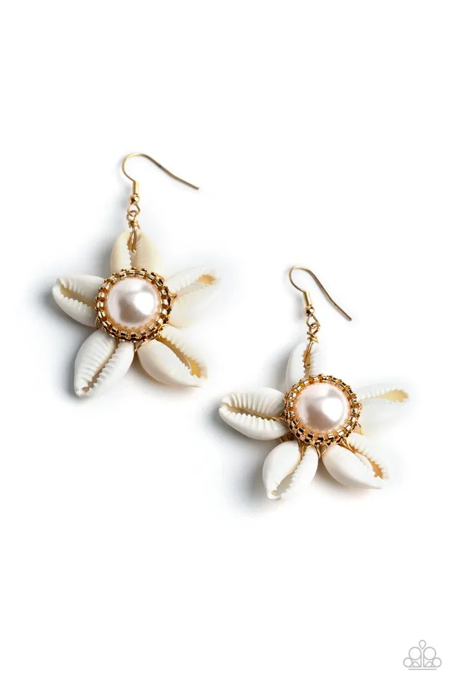 Paparazzi Earring ~ Say SEAS - Gold