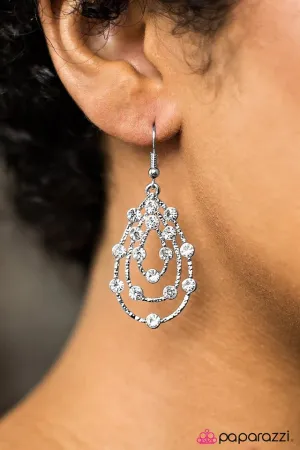 Paparazzi Earring ~ Tempting Tempest - White