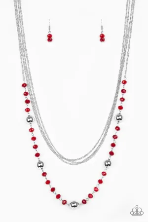 Paparazzi Necklace ~ High Standards - Red