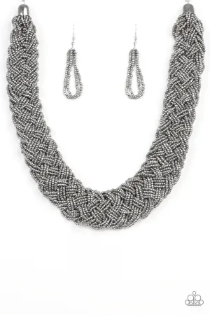 Paparazzi Necklace ~ Mesmerizingly Mesopotamia - Black