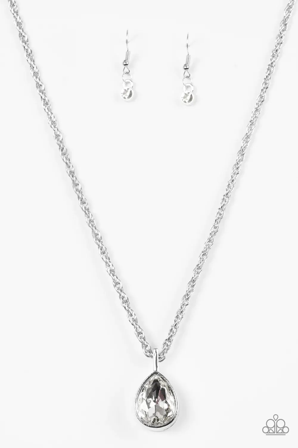 Paparazzi Necklace ~ Million Dollar Drop - White