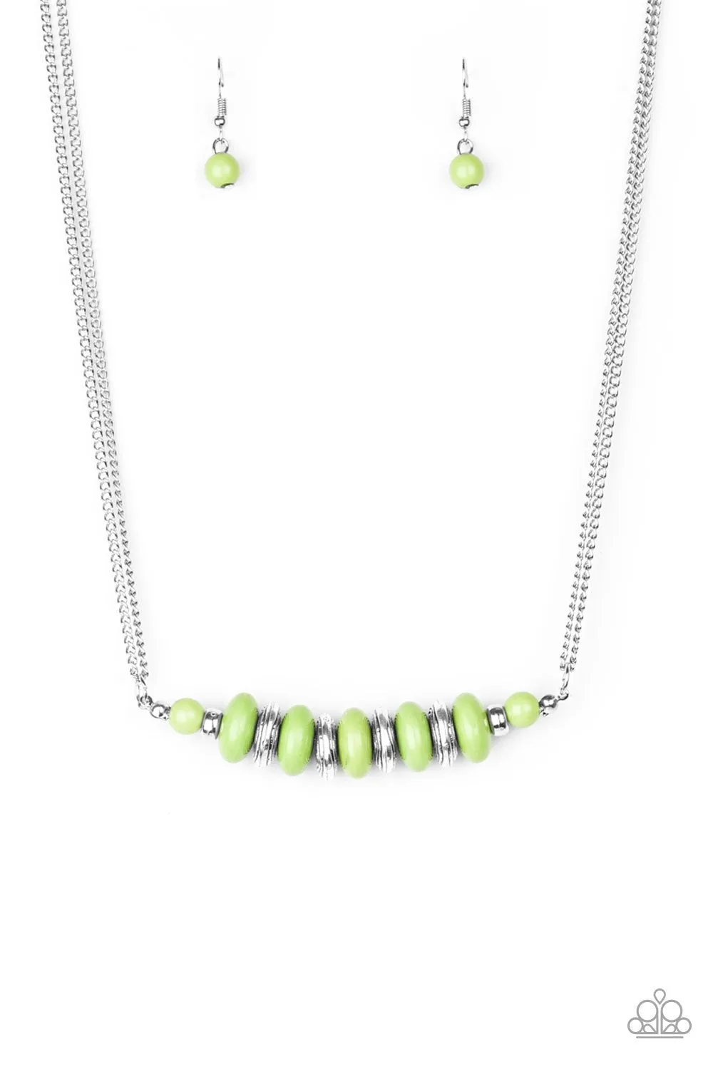 Paparazzi Necklace ~ On Mountain Time - Green