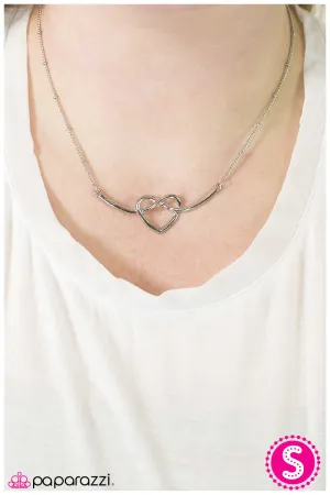 Paparazzi Necklace ~ Open Your Heart  - Silver