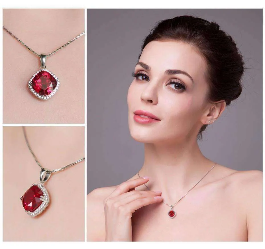 Passion Rubellite Cushion Cut 6.8CTW IOBI Precious Gems Halo Pendant Necklace