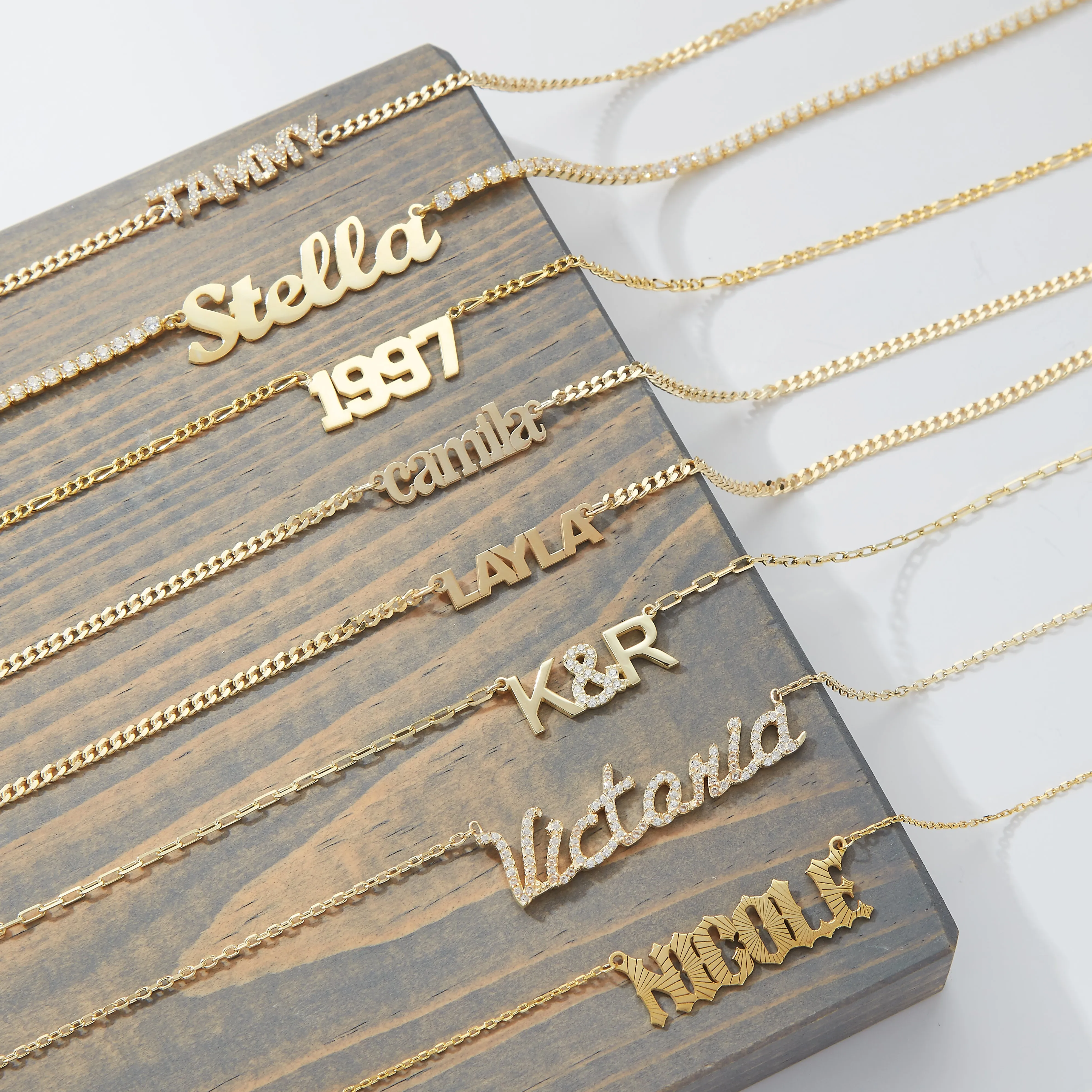 Pavé Script Name Necklace