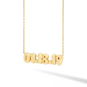 Puffy Solid Date Necklace