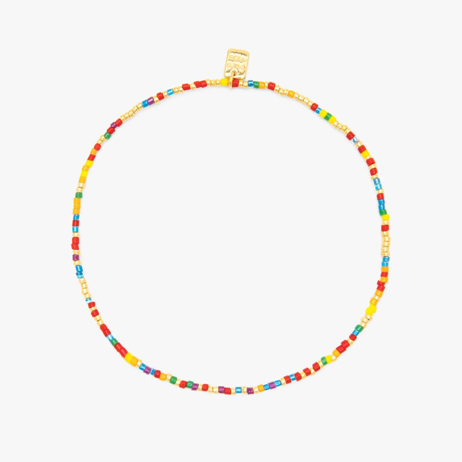 Rainbow Bead Stretch Anklet