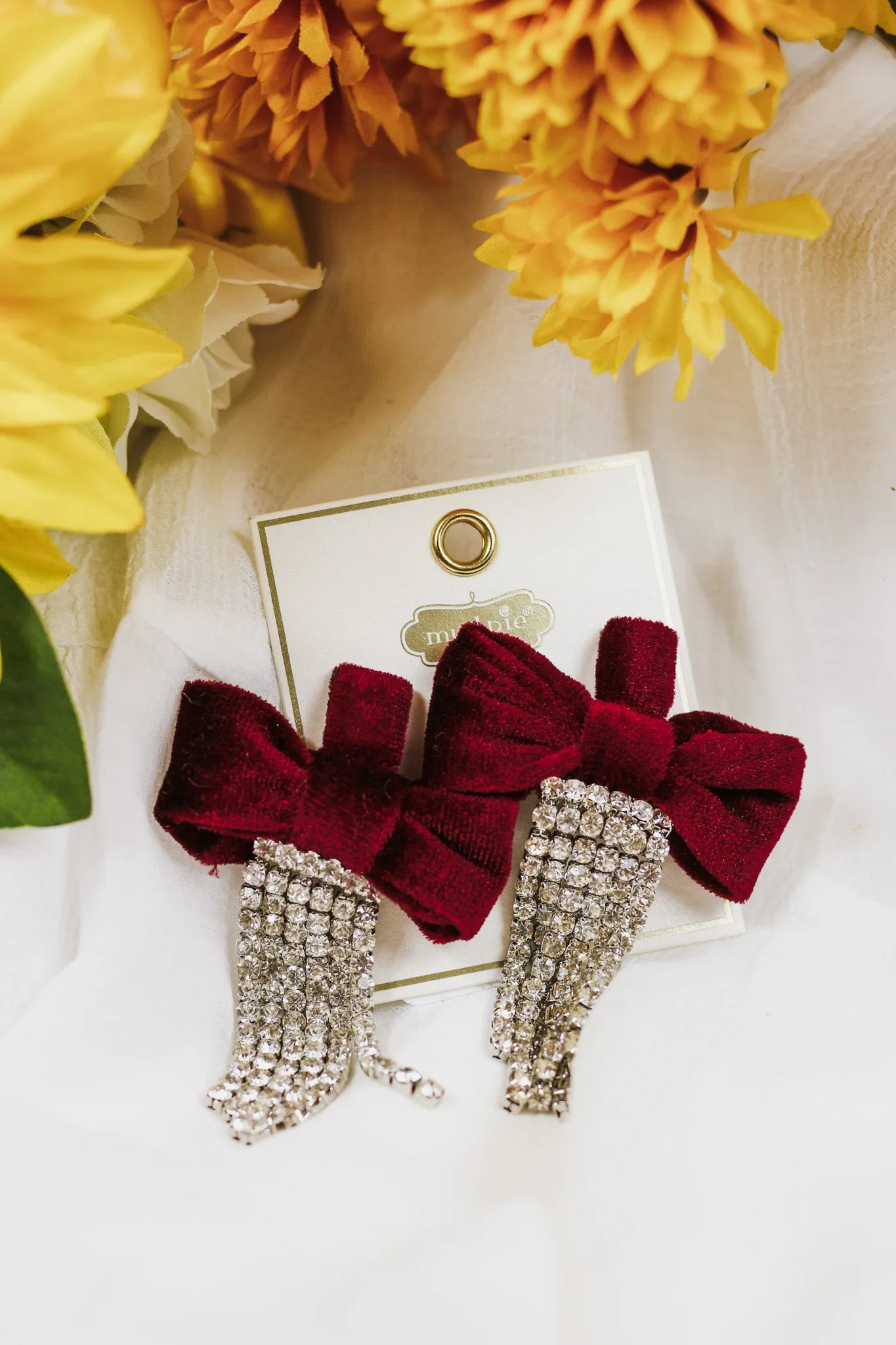 Red Velvet Bow Earrings