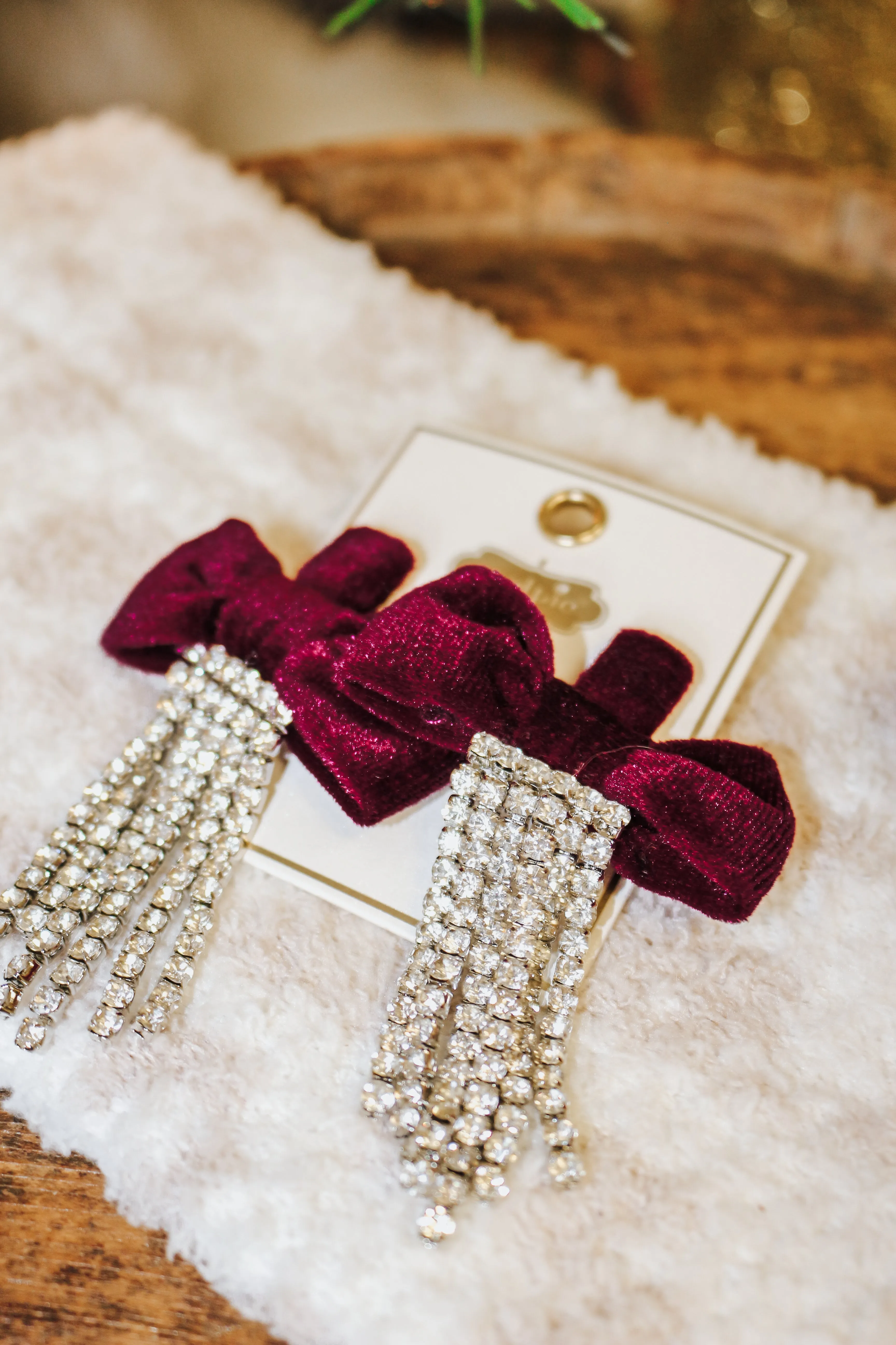 Red Velvet Bow Earrings