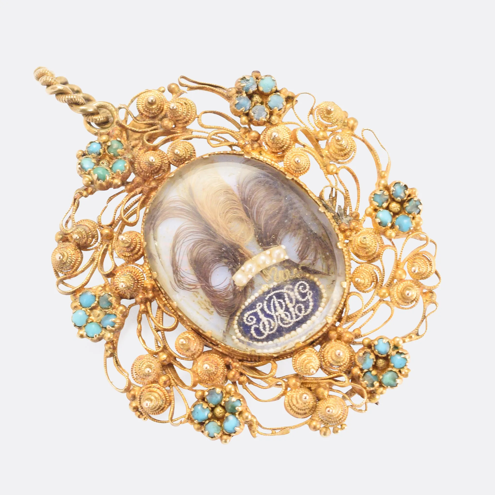 Regency Period Cannetille Forget-Me-Not Locket