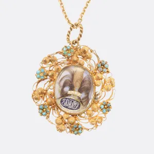 Regency Period Cannetille Forget-Me-Not Locket