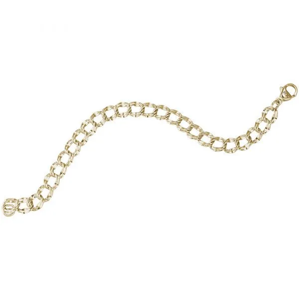 Rembrandt Charms Large Double Link Dapped Curb Classic Bracelet