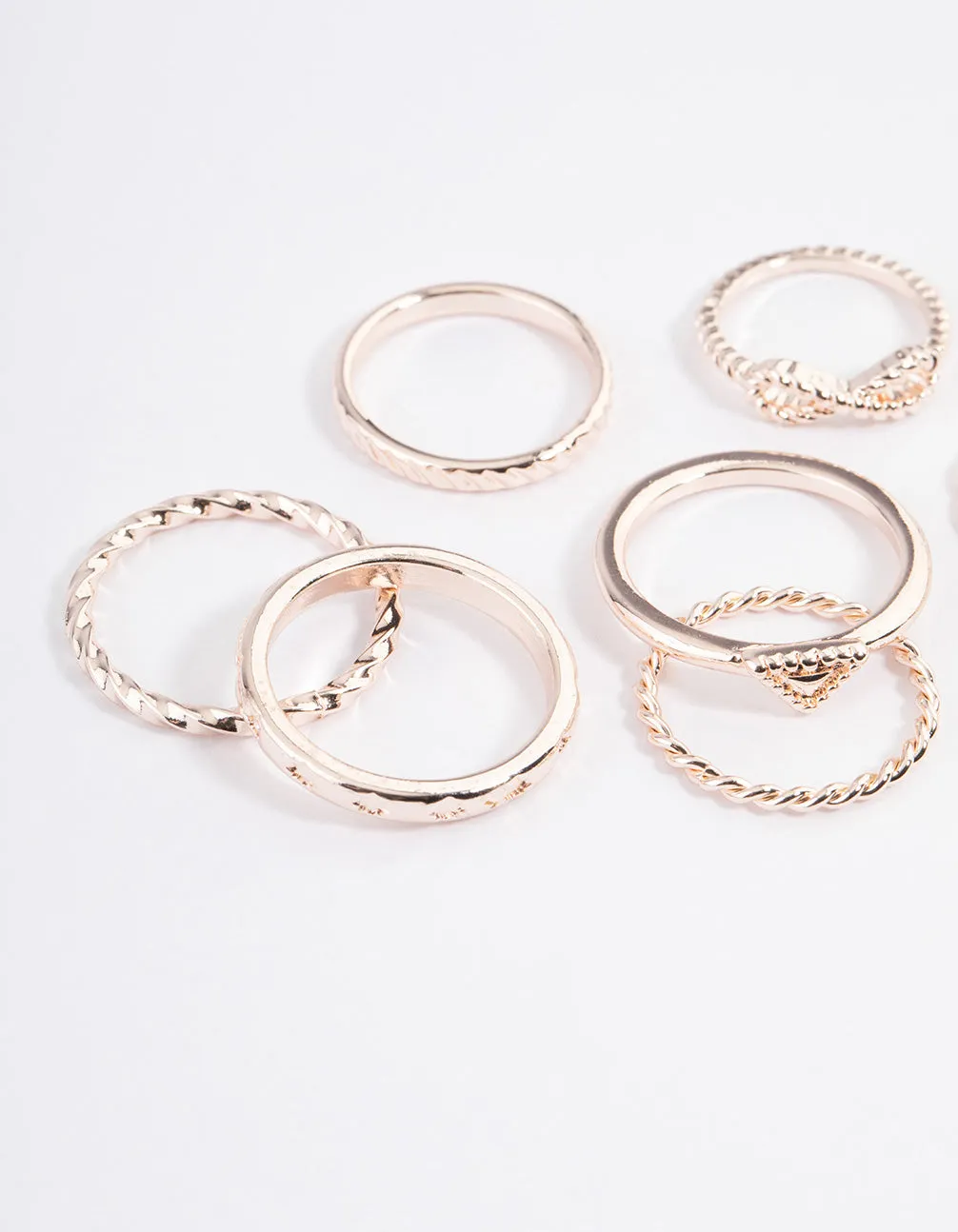 Rose Gold Infinity & Heart Ring 8-Pack