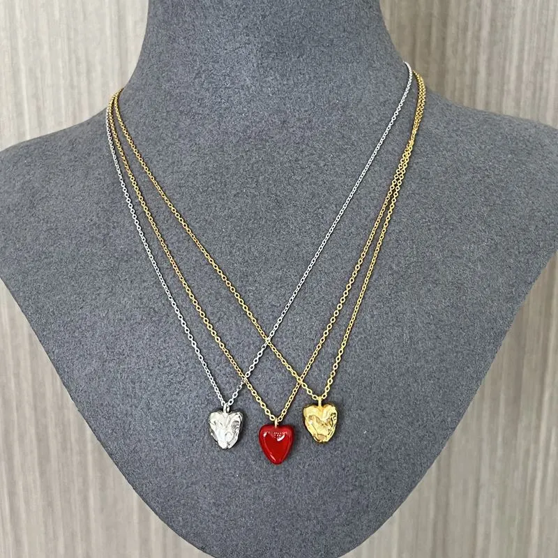 S925 Silver Irregular Small Love Pendant Necklace