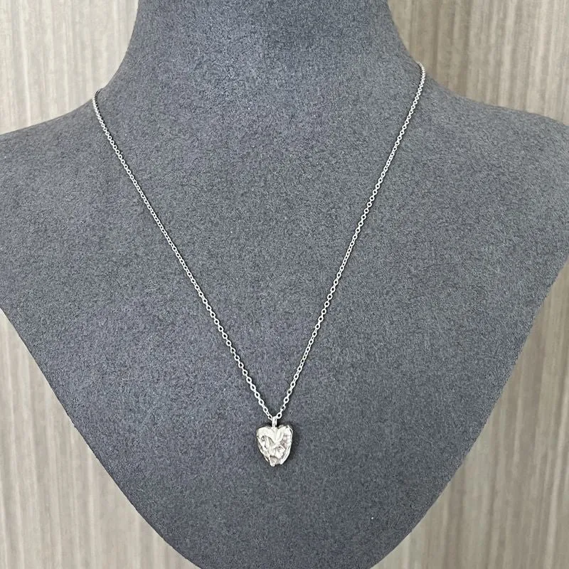 S925 Silver Irregular Small Love Pendant Necklace