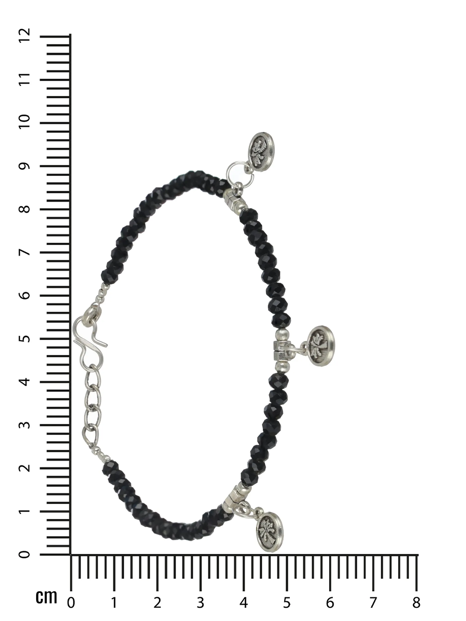 Set Of 2 Silver-Plated Beaded Anklets