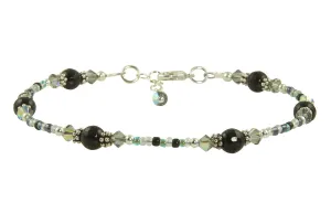 Shadow Agate Gemstone Beaded Anklet