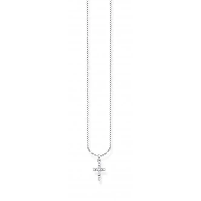 Silver Cross Necklace 45cm KE2069-051-14-L45v