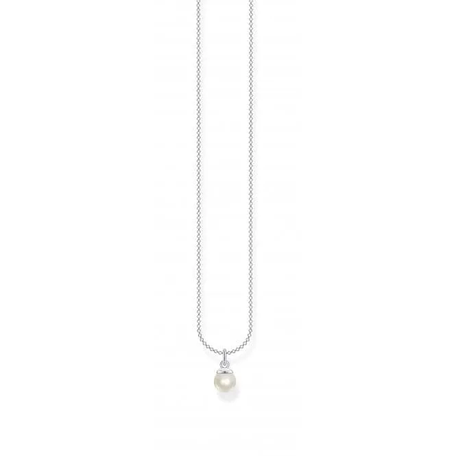 Silver Pearl Necklace 45cm KE2076-082-14-L45v