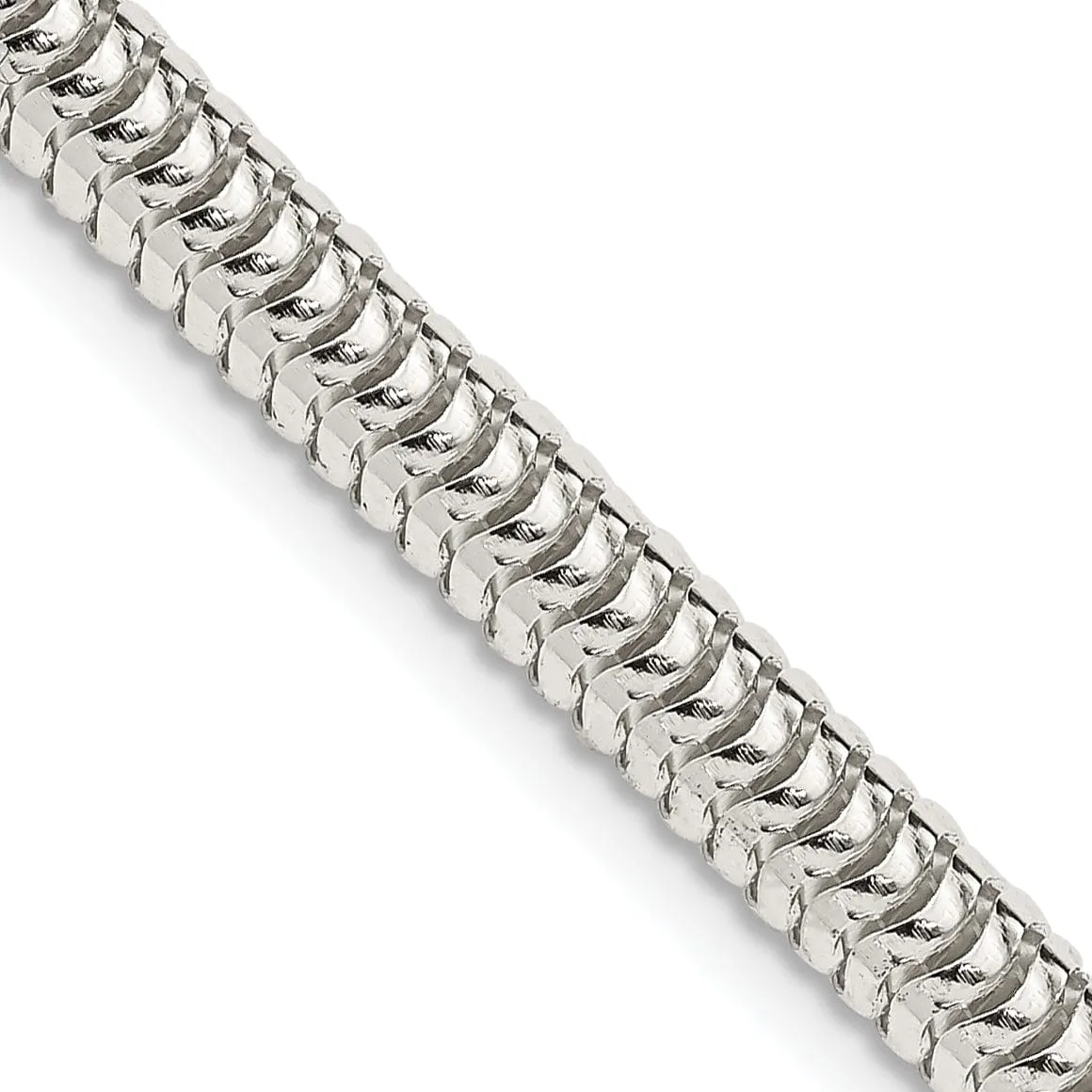 Silver Polished 5.00-mm Round Snake Chain